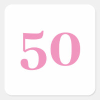 50th Birthday Pink Custom Age Number Fifty Trendy