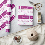 50th birthday Pink fabulously 50 Wrapping Paper<br><div class="desc">50th birthday Personalised fabulously 50 Gift Wrap,  Add Custom Name.</div>