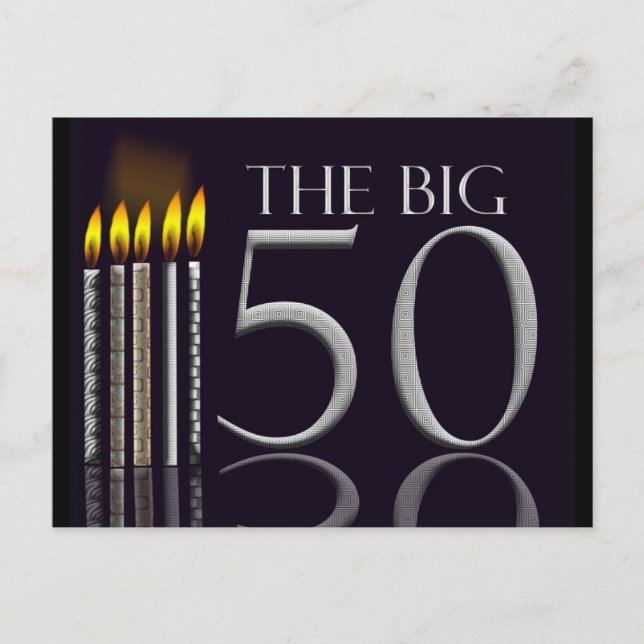 50th Birthday Postcard Invitation - Customised (Front)
