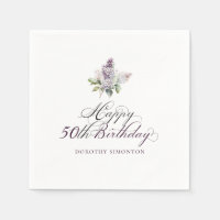 50th Birthday Purple Lilac Spring Flower Cocktail