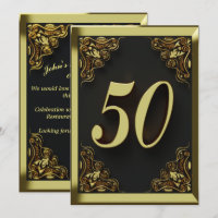 50th Birthday Regal Gold Greeting or
