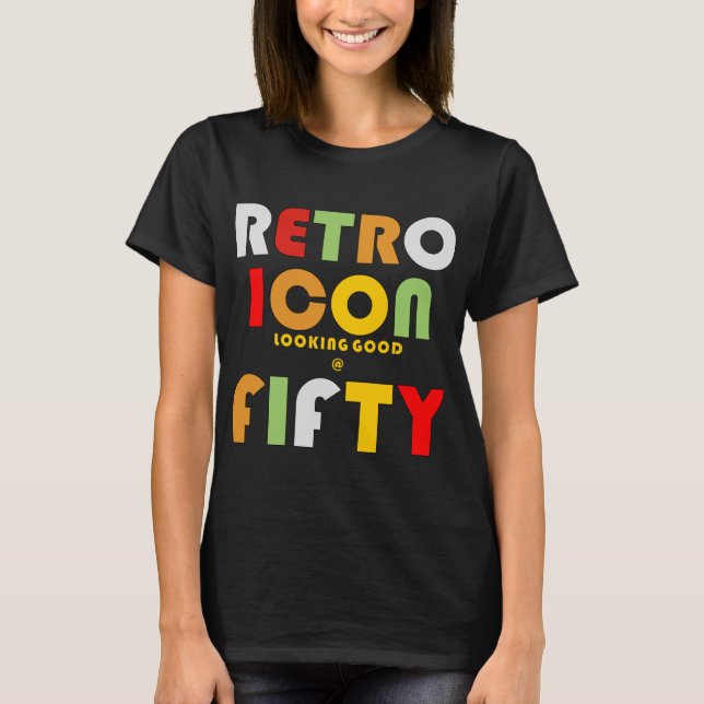50th Birthday Retro Icon T-Shirt (Front)