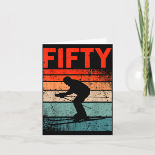 50th birthday retro ski skiing 50 year old men card