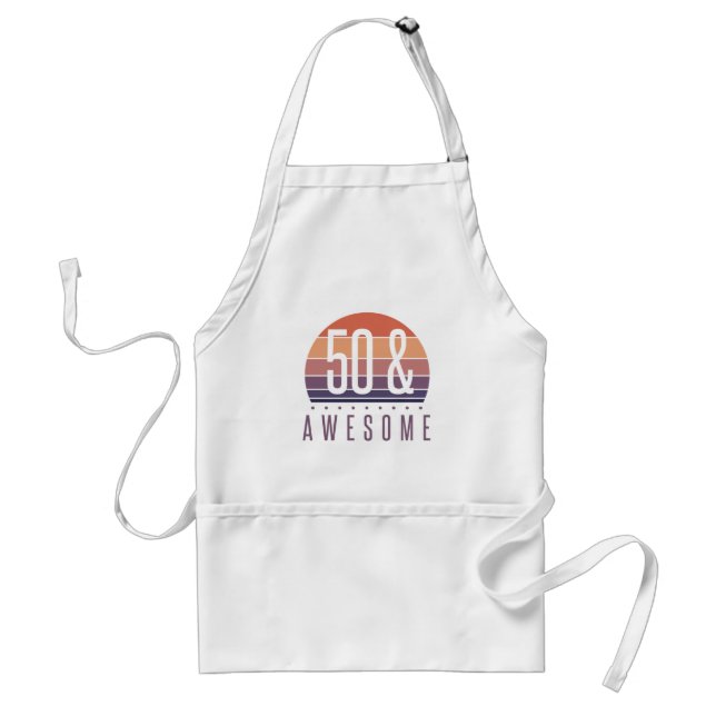 50th Birthday Retro Sunset Standard Apron (Front)