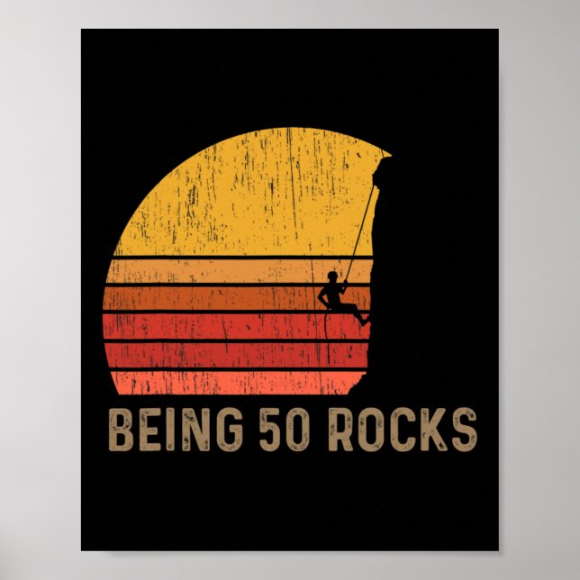 50th Birthday Rock Climbing  Poster (Front)