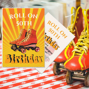 50th Birthday Roller Skate Born In The 70s Invitation