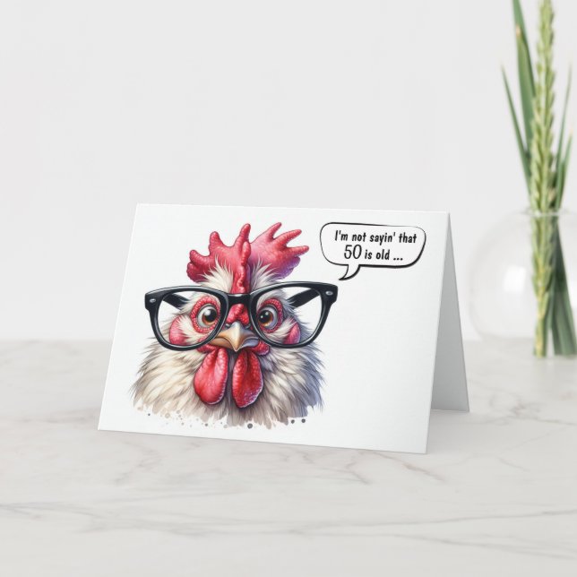 50th Birthday Rooster Humour Card (Front)