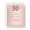 50th Birthday rose gold invitation