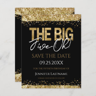 50th Birthday Save the Date Budget Invitation