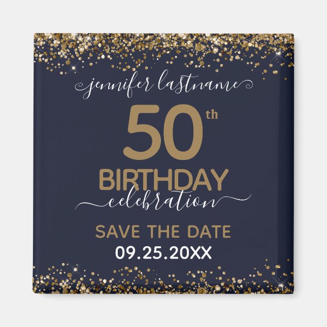 50th Birthday Save the Date Magnet (Front)