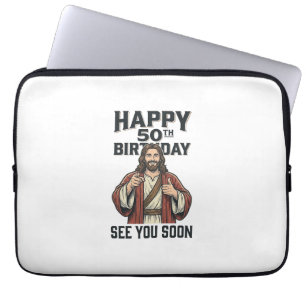 50th Birthday See You Soon Religious Humour Design Laptop Sleeve