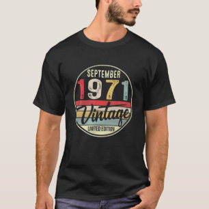 50Th Birthday September 1971 Decorations 50 Years T-Shirt