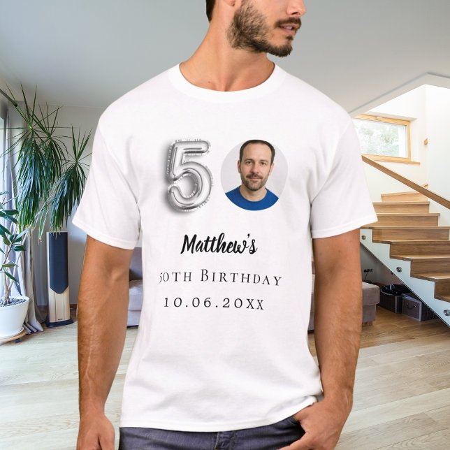 50th birthday silver photo T-Shirt (Creator Uploaded)