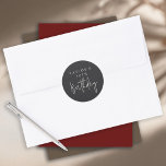 50th Birthday Simple Minimalist Flat Black Classic Round Sticker<br><div class="desc">A simple minimal 50th birthday sticker to use on party favours,  as envelope seals,  or on wrap and craft items for your party. The modern minimalist layout pairs a deep matte black background with refined ivory-beige typography—featuring a bold sans-serif paired with handwritten script for the word “Birthday.”</div>