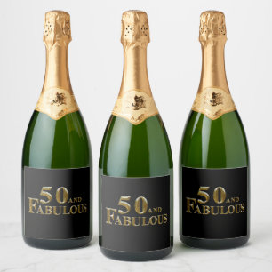 50th Birthday Sparkling Wine Label