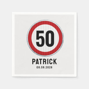 50th Birthday Speed Limit Sign Napkin