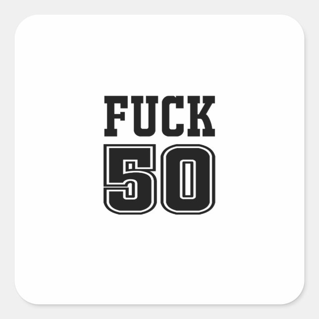 50th birthday square sticker (Front)