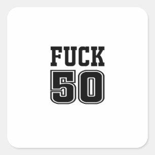 50th birthday square sticker