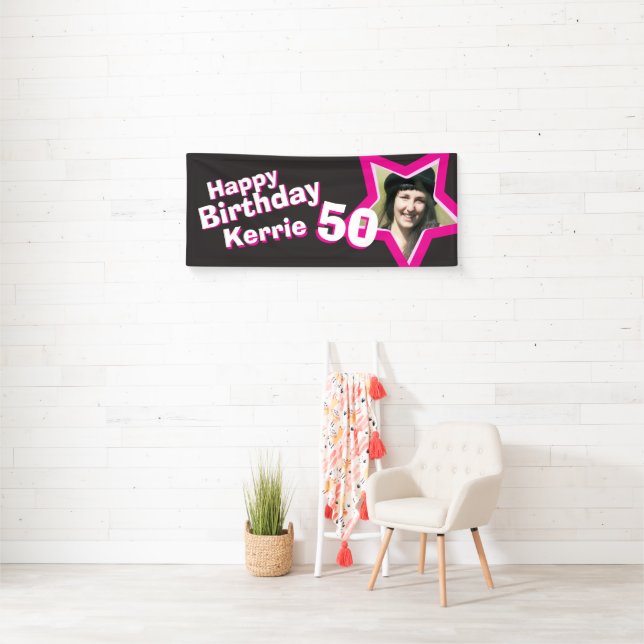 50th birthday star custom photo banner (Insitu)
