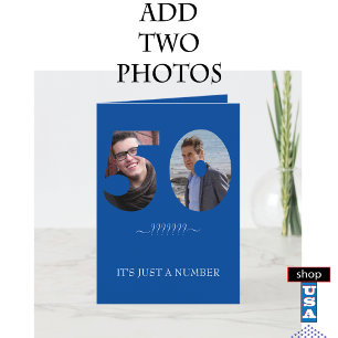 50th Birthday Stylised Photo Template Card