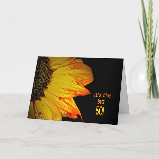 50th Birthday Sunflower Card (Front)