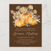 50th Birthday Surprise Party Rustic Boho Pumpkin