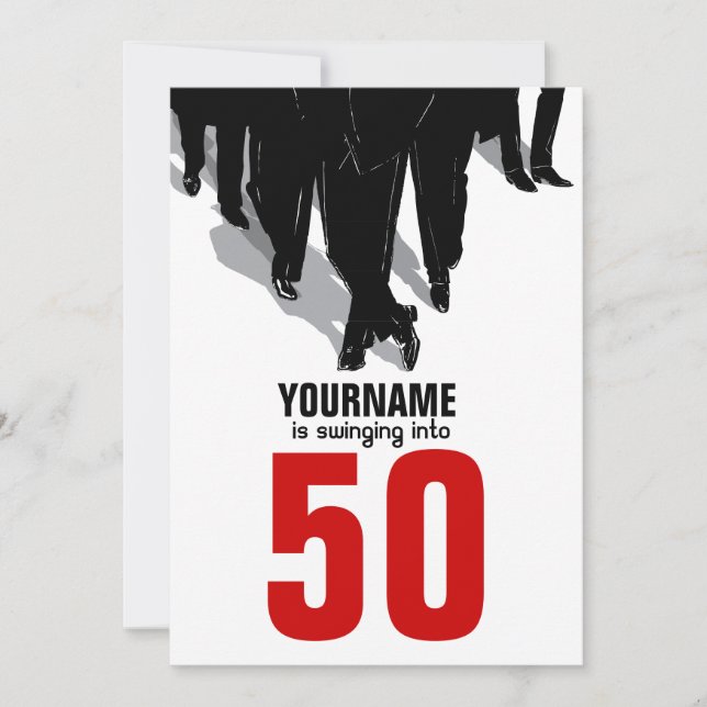 50th Birthday Swingers Rat Pack Party Invitation (Front)