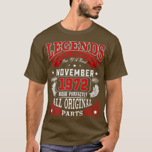 50th Birthday Tee Legends Born In November 1972 50