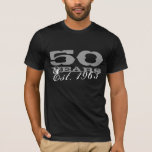 50th Birthday tee shirt for men |  Est. 1963 -2013<br><div class="desc">50th Birthday tee shirt for men |  Est. 1963 -2013 Personalizable year number and colours. Cool gift idea for fortieth bday party.</div>