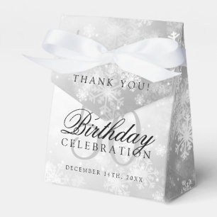50th Birthday Thank You Silver Winter Wonderland Favour Box