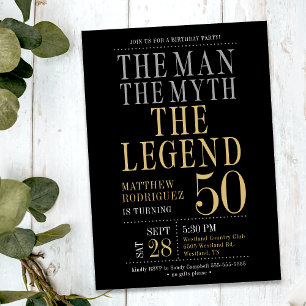 50th Birthday The Man The Myth The Legend Invitation