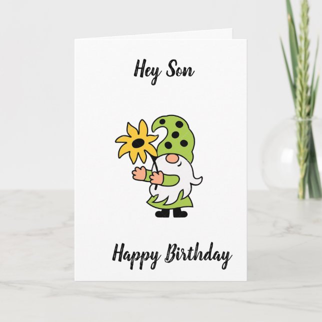 **50th BIRTHDAY** TO SON FROM COOL GNOME Card (Front)