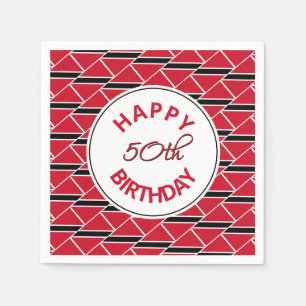 50th Birthday TRINIDAD FLAG Custom Paper Napkin