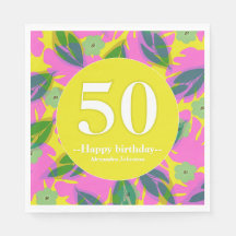 50th birthday tropical yellow colorful 