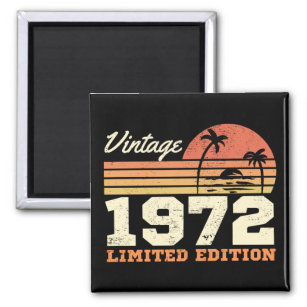 50th Birthday Vintage 1972 Limited Edition Retro Magnet