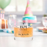 50th Birthday Vintage 1974 Whiskey Glass<br><div class="desc">Elegant stylish modern bold Cheers to Custom Years personalised birthday glassware.</div>
