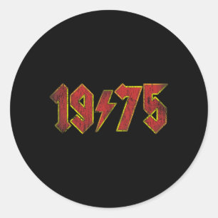50th Birthday Vintage 1975 Mens Women 50 Years Old Classic Round Sticker