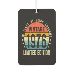 50th Birthday Vintage 1976 Limited Edition  Car Air Freshener