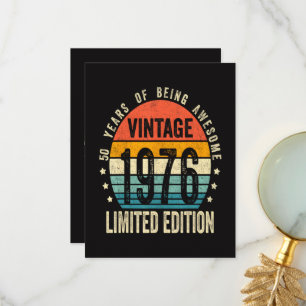 50th Birthday Vintage 1976 Limited Edition Thank You Card