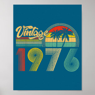 50th Birthday Vintage Made In 1976 50 Years Old Re Poster