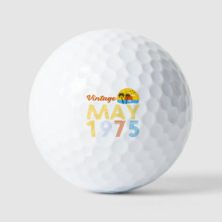 50th Birthday Vintage May 1975 50 Years Old Gifts Golf Balls