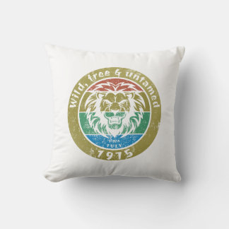 50th birthday "wild, free & untamed since 07/1975" cushion