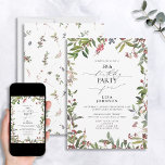 50th Birthday Winter Wildflower Berry Watercolor Invitation<br><div class="desc">Celebrate a 50th birthday in style with this stunning 50th Birthday Winter Wildflower Berry Watercolor Invitation! Featuring an elegant frame of beautiful natural watercolor wildflower and red berries, it creates the perfect setting to honour this special occasion. Plus, you can customise the invitation with personal details written in modern hand...</div>