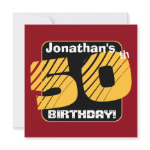 50th Birthday with Custom Name Striped Number A13
