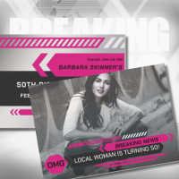 50th Birthday Woman's Breaking TV News Party