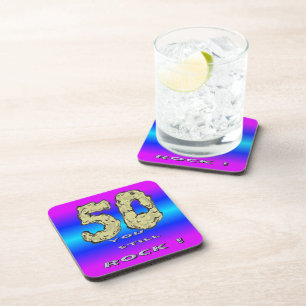 50th Birthday You Still Rock Celebration Coasters