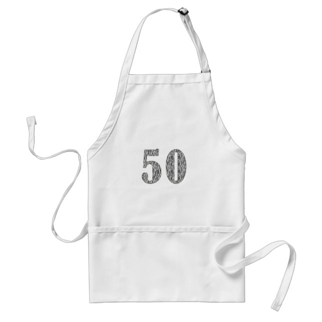 50th Birthday Zebra Print Standard Apron (Front)