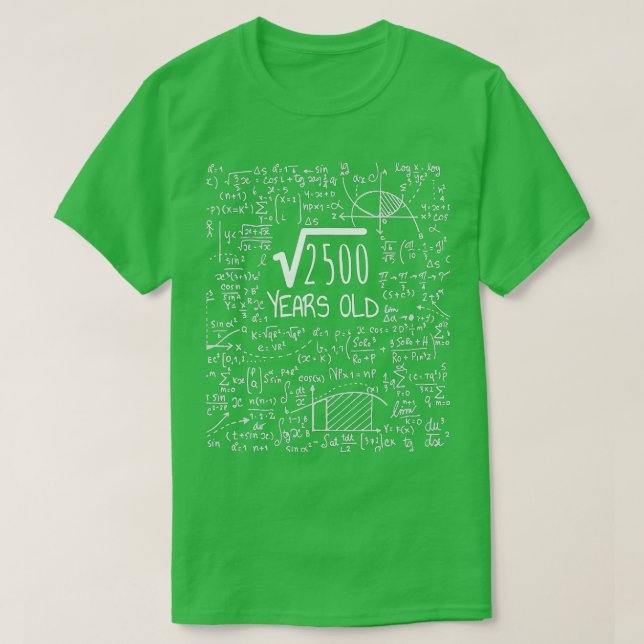 50th BirthdaySquare Root of 2500 50 Years Old  T-Shirt (Design Front)