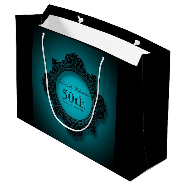 50th Bithday Celebration Personalised Gift Bag (Back Angled)