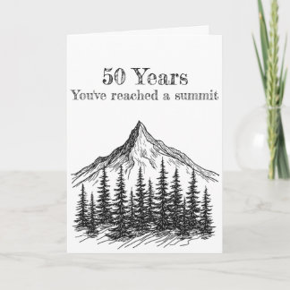 50th Black & White Mountain Summit Birthday Card